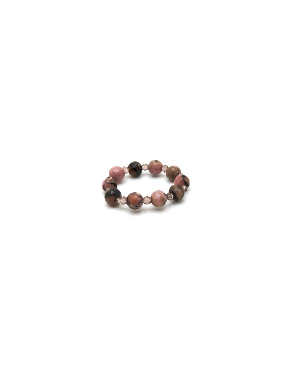 381MIDALANE Pink Stone Bead Ring